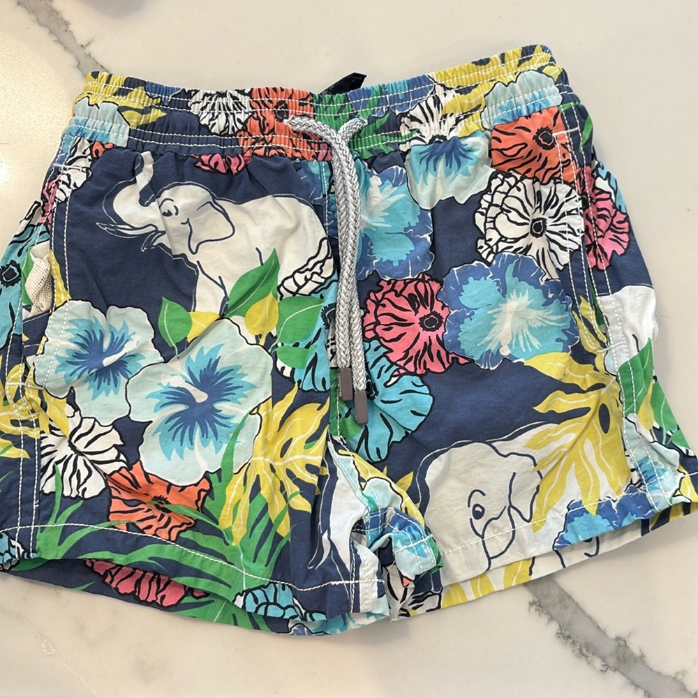 Gently worn Vilebrequin boys floral swim trunks size 6